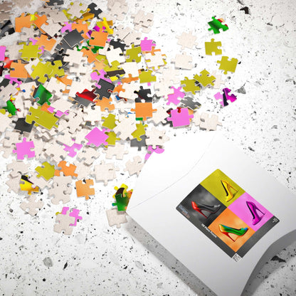 Fashionable High Heel Shoe Puzzle - Colorful Footwear Fun, Gift for Shoe Lovers, Family Game Night, Womens Day, Unique LGBTQ+ Art Print Puzzle The Puzzle Chest
