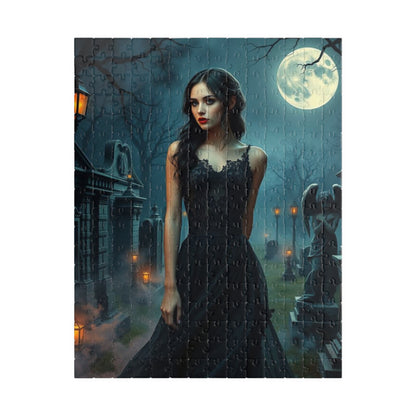 Gothic Moonlit Puzzle, Dark Fantasy Art, Spooky Decor, Halloween Gift for Puzzle Loving Friends, Family Activity, Unique Home Entertainment 252 pcs (Vertical) Puzzle The Puzzle Chest