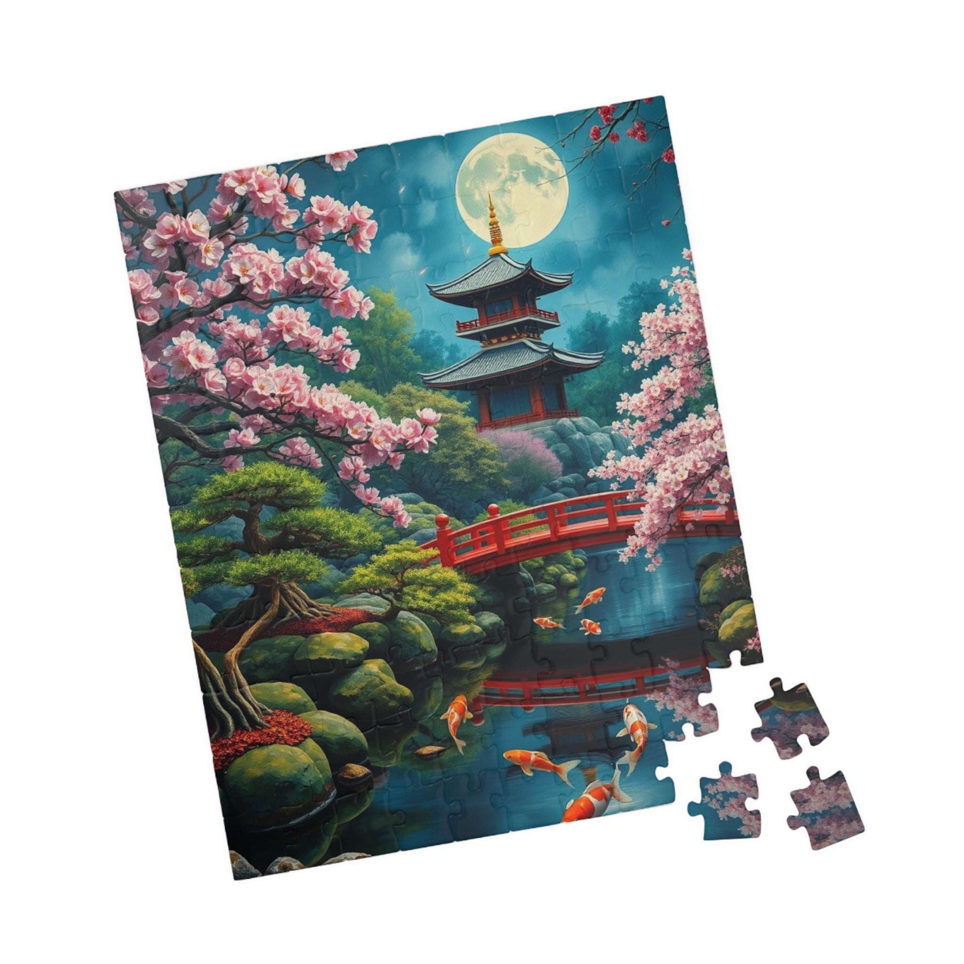 Scenic Koi Pond Puzzle, Relaxing Nature Art, Landscape Game Great for Family Time, Gifts for Puzzle Lovers, 110-1014 Piece Options Puzzle The Puzzle Chest