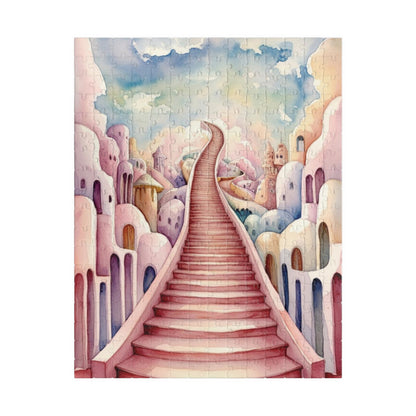 Dreamy Staircase Puzzle Inspired by Salvador Dalí, Distorted Architecture Jigsaw Game Challenging Brain Teaser, Home Decor, Mindful Activity 252 pcs (Vertical) Puzzle The Puzzle Chest