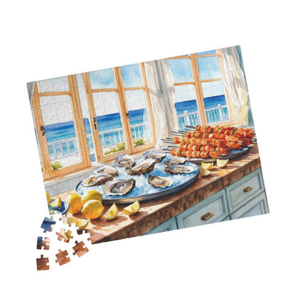 Coastal Kitchen Puzzle Gifted, Sea-food Themed Food Jigsaw Game, Kitchen Decor, Fun Family Activity for Game Night, Puzzle Lover Puzzle The Puzzle Chest