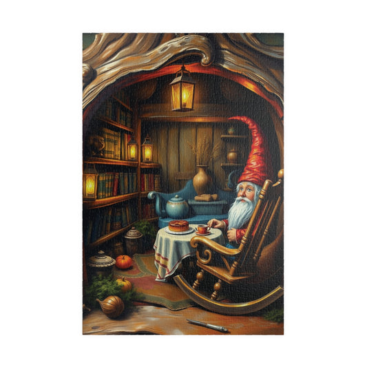 Gnome Home Inside Oak Trunk Jigsaw Puzzle, Fantasy Puzzle (110, 252, 520, 1014-Piece), Family Activity, Relaxing Hobby, Puzzle Lover Gift 1014 pcs (Vertical) Puzzle The Puzzle Chest