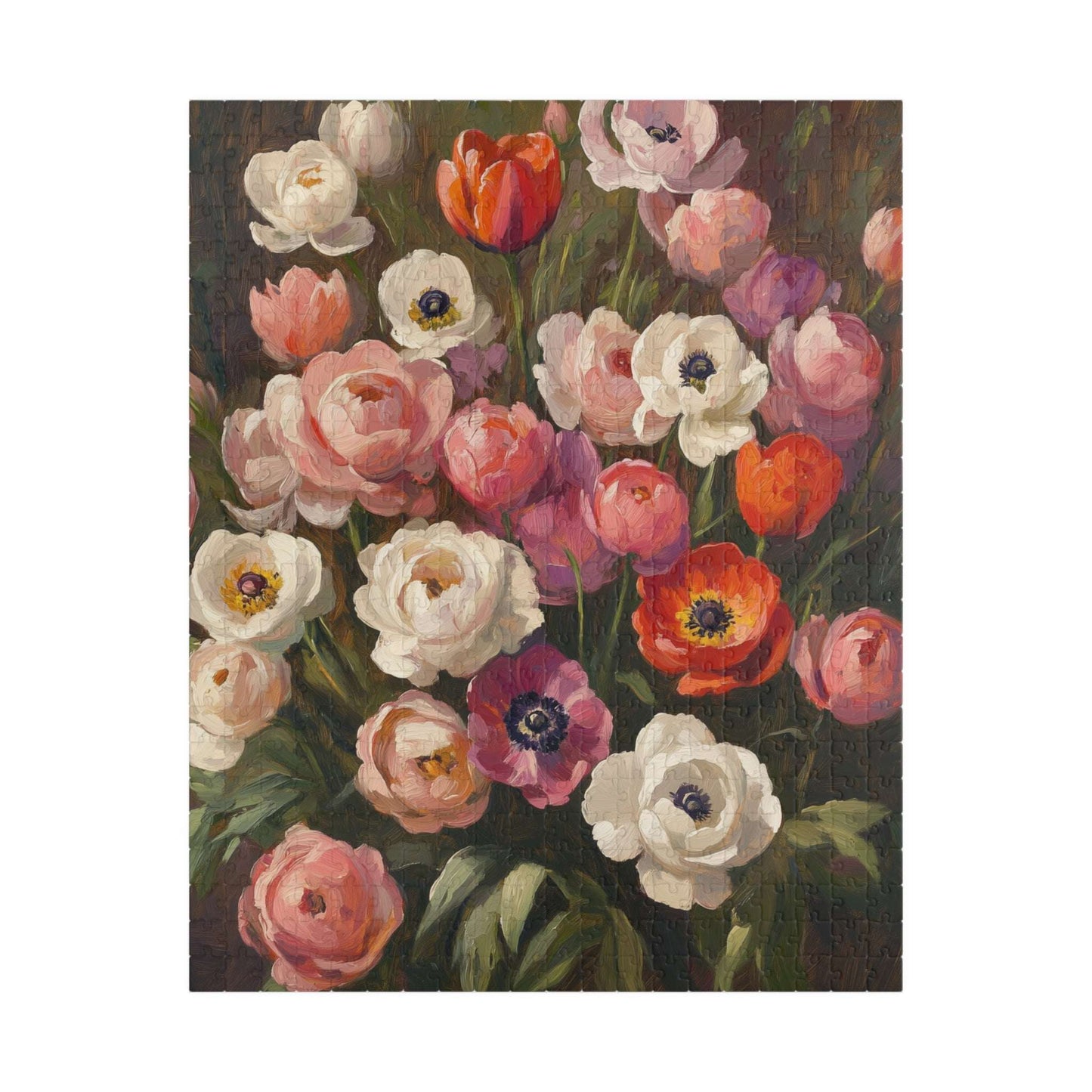 Vintage Floral Bouquet Puzzle 1101-1014 Piece | Anemone & Ranunculus Art Puzzle