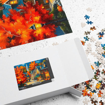 New England Village Jigsaw Puzzle Autumn, Thanksgiving Activity, Mindful Hobby, Family Fun Game, Fall Gift, Seasonal Indoor Entertainment Puzzle The Puzzle Chest