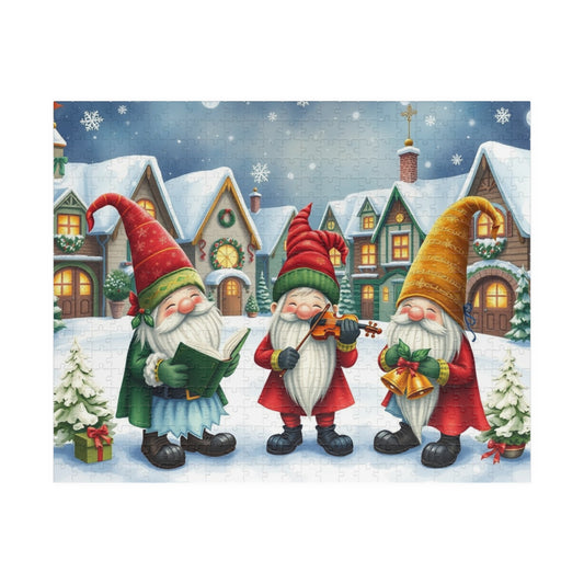 Christmas Caroler Gnome Puzzle - Holiday Theme Mythical Jigsaw Game 520 pcs (Horizontal) Puzzle The Puzzle Chest