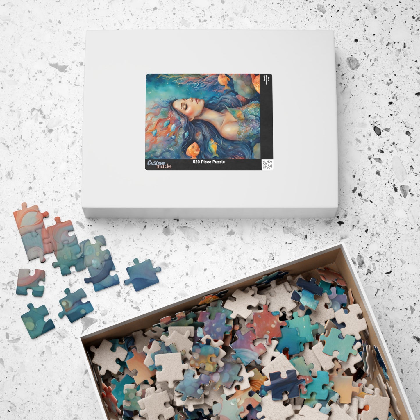 Mermaid Close-Up Jigsaw Puzzle, Serene Underwater Ocean Scene, Mindful Escape, Quiet Leisure Activity, Enthusiast Hobbyist Best Unique Gift
