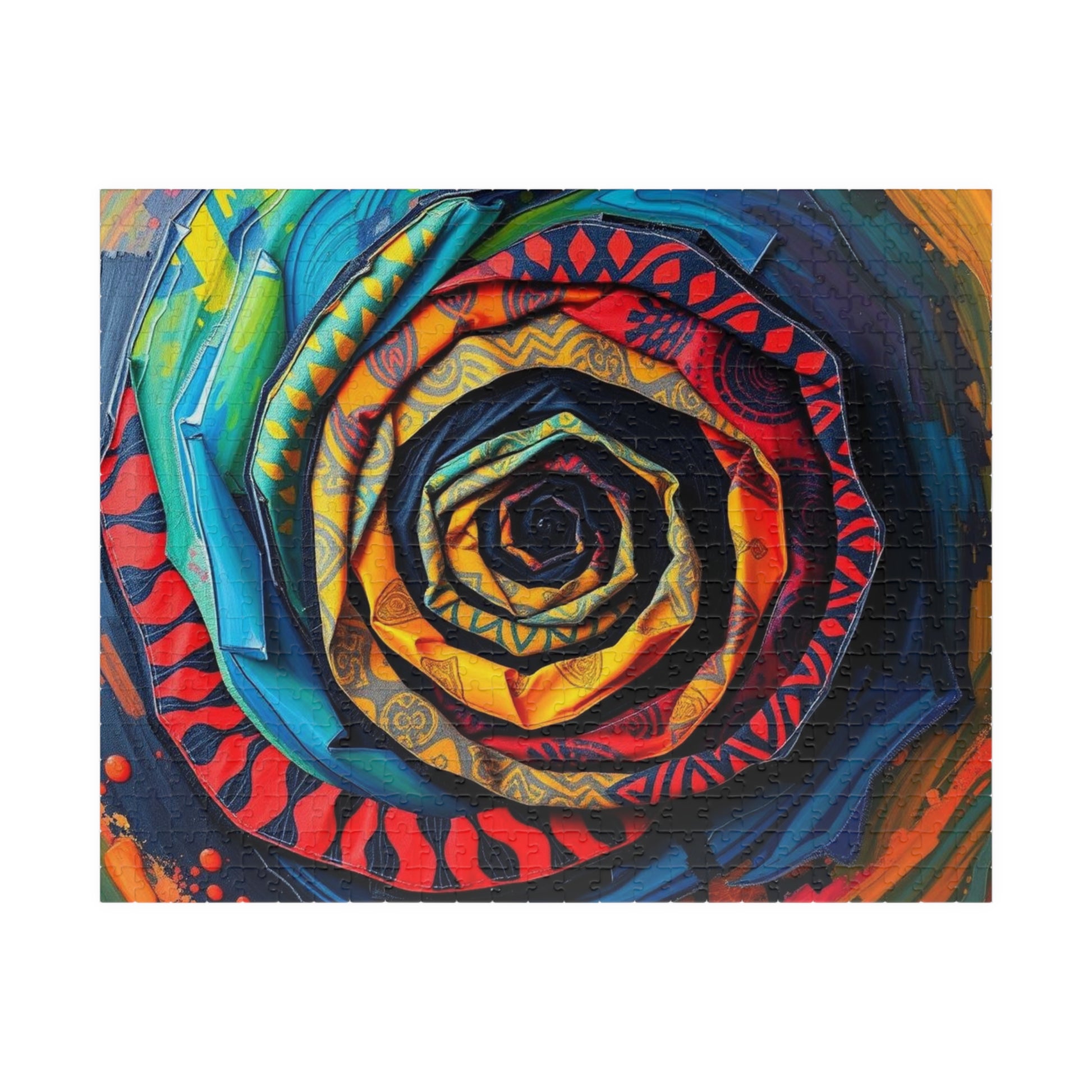 Colorful Spiral Rose Puzzle, 110-1014 pieces Abstract Jigsaw, Stress Relief Game, Gift for Adults, Family Game Night, Mindful Art Therapy 520 pcs (Horizontal) Puzzle The Puzzle Chest