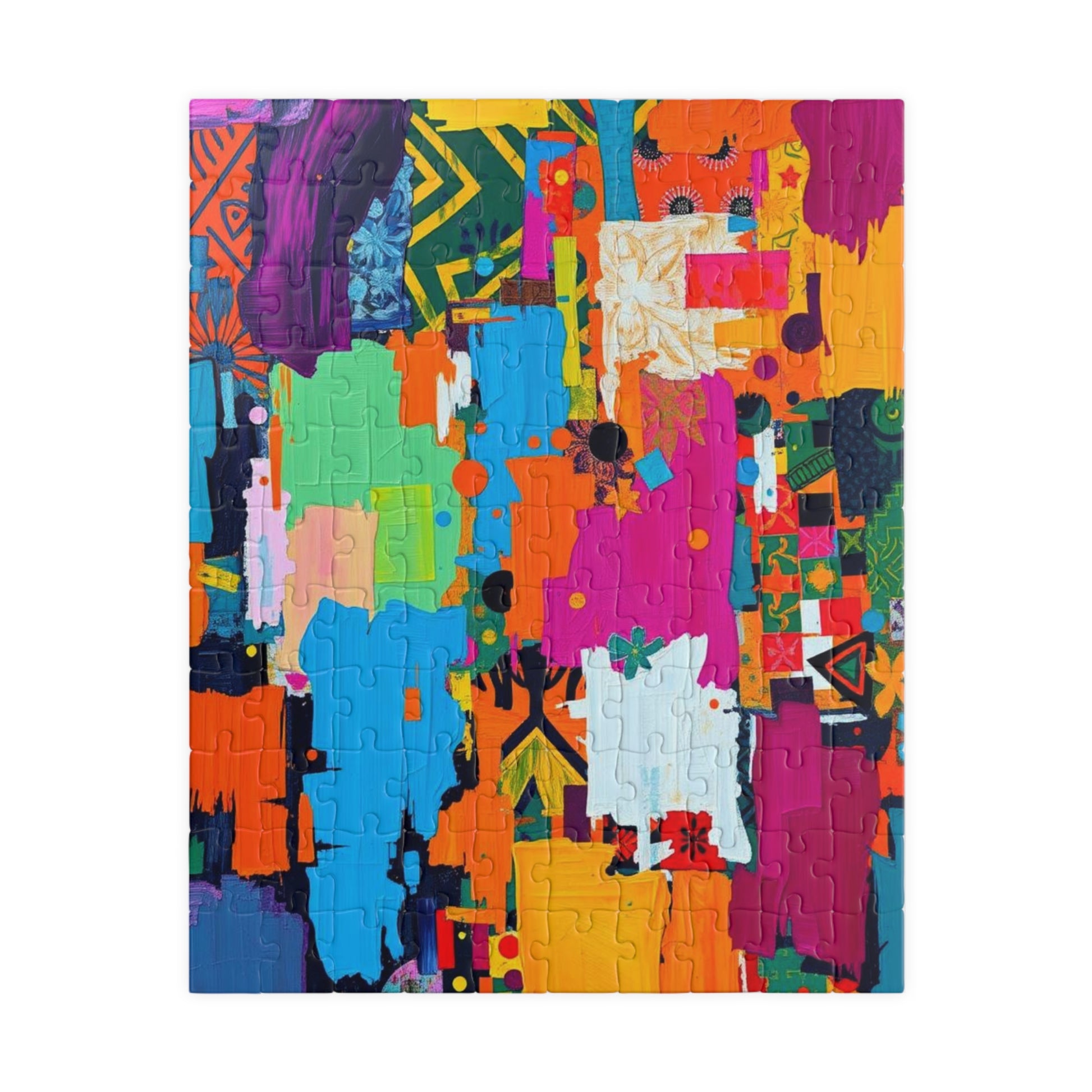 Vibrant Modern Art Puzzle - Colorful Abstract Jigsaw for Family or Solo Fun 110 pcs (Vertical) Puzzle The Puzzle Chest