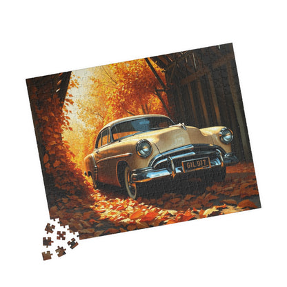 Vintage Car Autumn Puzzle - Classic 1953 Kaiser Manhattan | Retro Auto Jigsaw Game | Gift for Car Lovers, Family Night Leisure Activity Puzzle The Puzzle Chest
