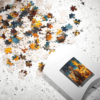 Religious Art Jigsaw Puzzle, 110-1014 Piece Burning Bush Christian Spiritual Gift, Faith-Based Family Game Bible Story Illustration, Mindful Puzzle The Puzzle Chest