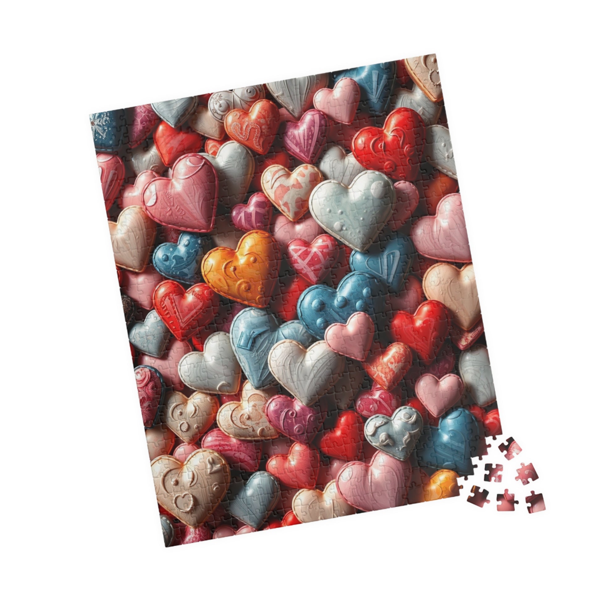 Colorful Heart Collage Puzzle, Chaotic Jigsaw, Vibrant 1014-Piece, Fun Family Activity, Mindful Hobby, Unique Gift Idea, Quiet Pastime Puzzle The Puzzle Chest
