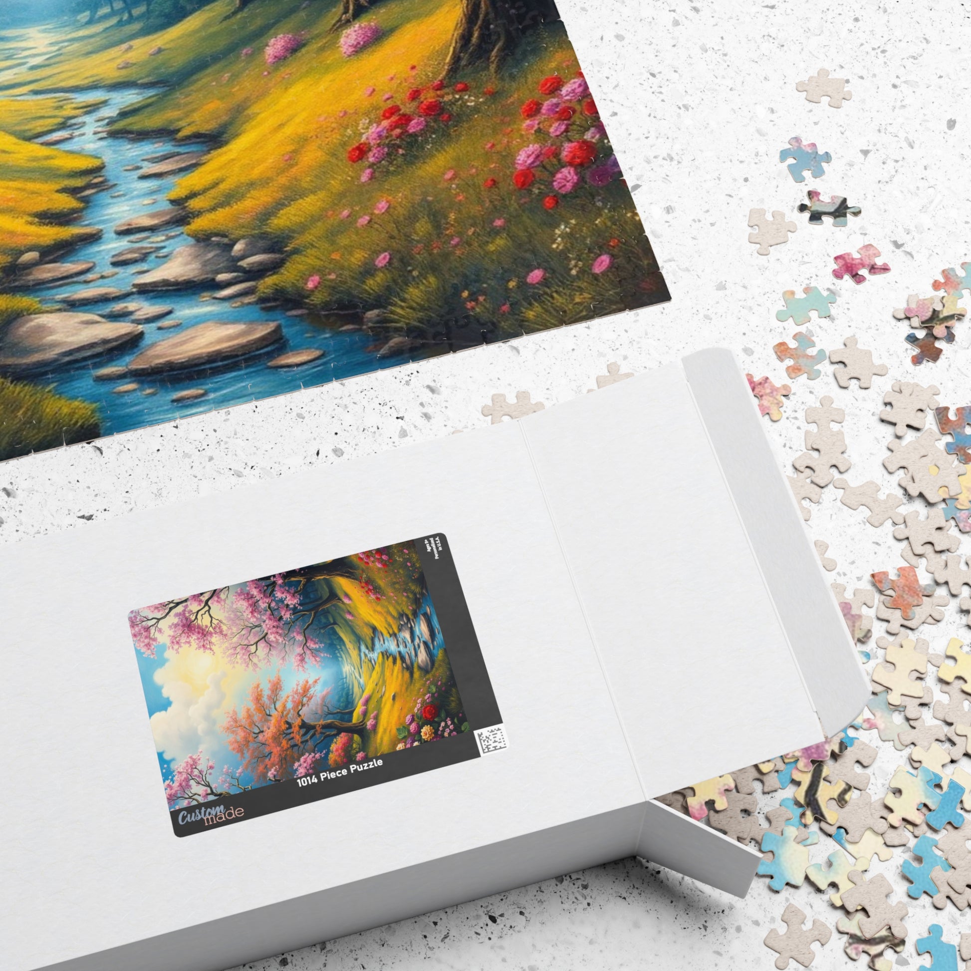 Puzzle, Spring Landscape with Colorful Trees Flowers and Greenery - 110-1014 Piece Jigsaw, Family Activity, Home Decor, Stress Relief, Gift Puzzle The Puzzle Chest