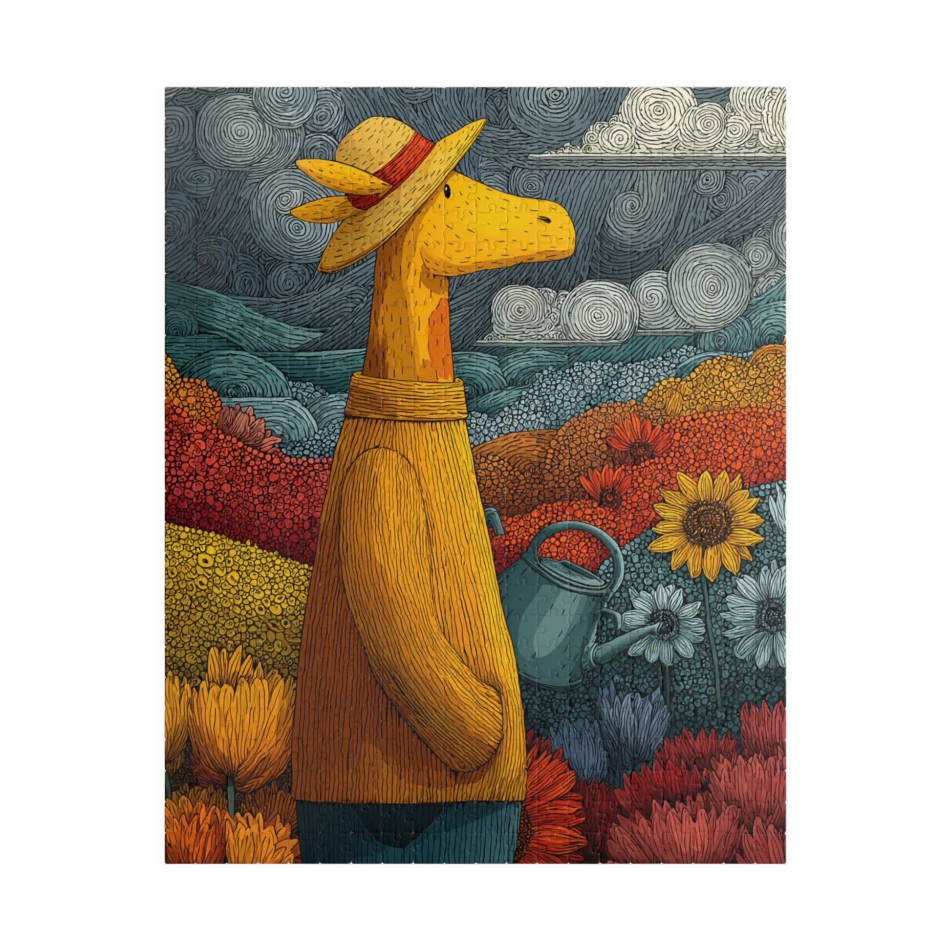Giraffe Gardener Jigsaw Puzzle, Wildlife Themed Puzzle for Adults and Kids, Family Game, Gift for Animal Lovers Puzzle The Puzzle Chest
