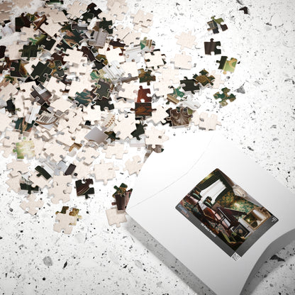Elegant Vintage Parlor Room Puzzle | 110, 252, 520, 1014-piece Piano Design Jigsaw Game | Art Lover Gift, Family Night Cozy Evening Activity Puzzle The Puzzle Chest