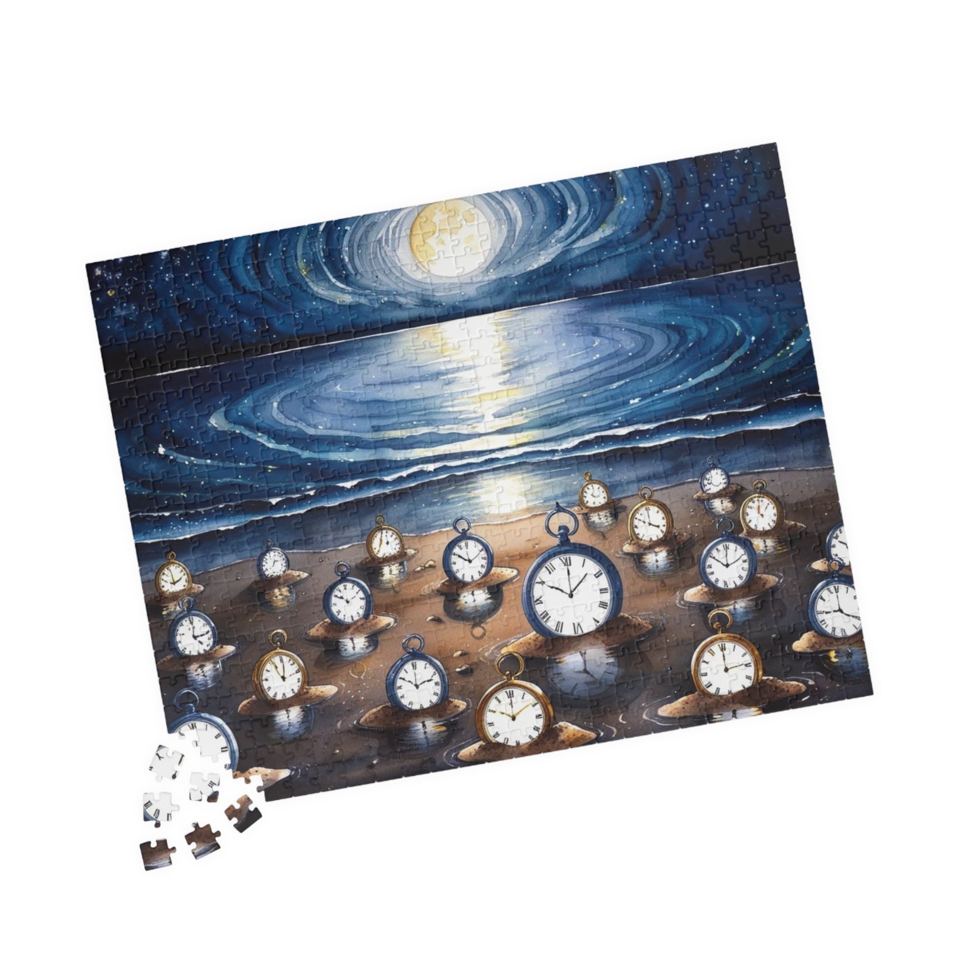 Fantasy Jigsaw Puzzle, Weirdcore Night Beach Scene 252 520 1014 Piece Game, Gift for Puzzle Lovers, Mindfulness Activity Stress Relief Hobby 520 pcs (Horizontal) Puzzle The Puzzle Chest