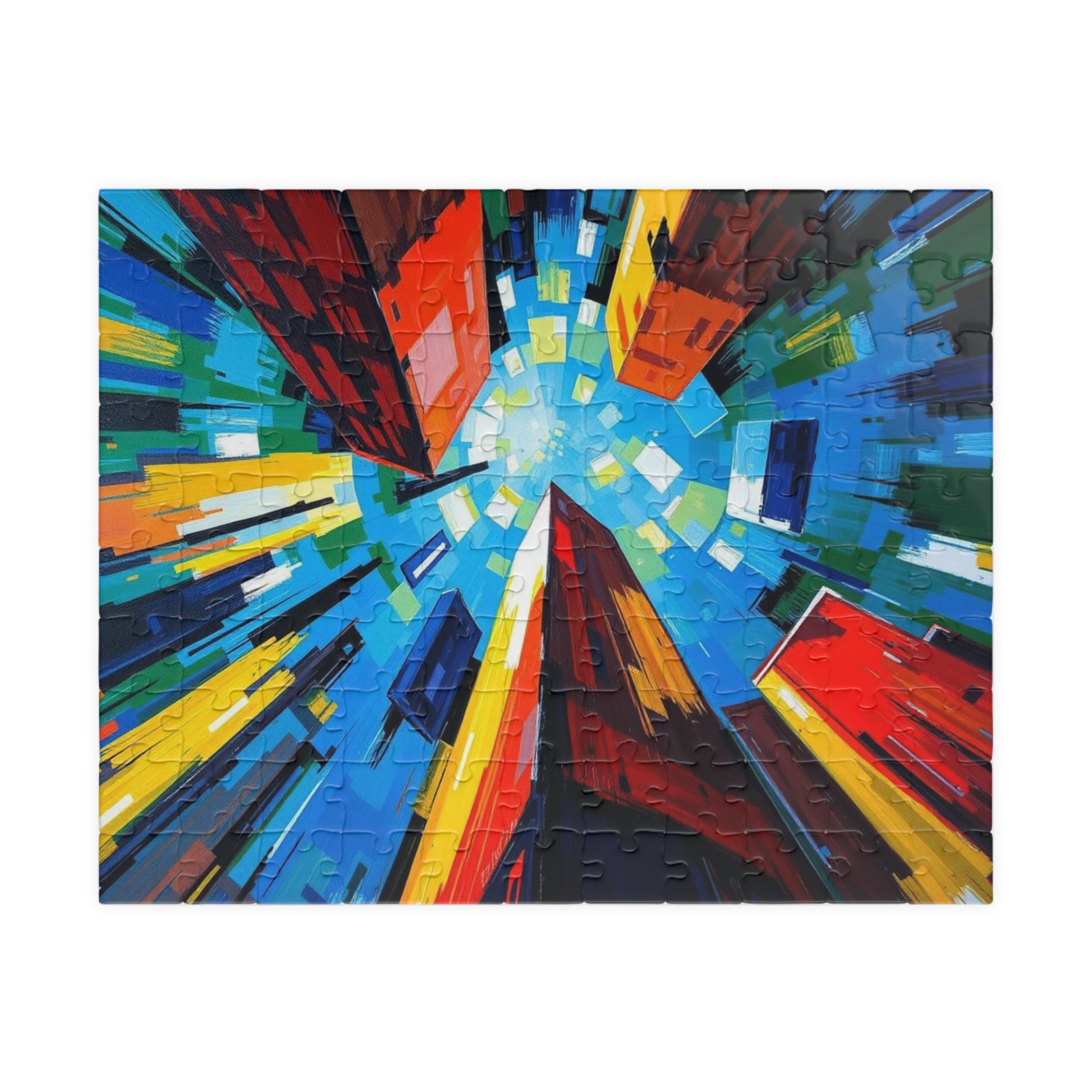 Colorful Cityscape Puzzle - Abstract Jigsaw Game for Fun Family Activity, Gift for Friend, Home Entertainment, Game Night Essential 110 pcs (Horizontal) Puzzle The Puzzle Chest