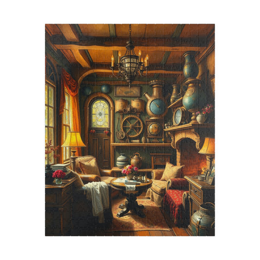 Steampunk Cozy Home Puzzle - 110, 252, 520, 1014-piece, Relaxing Game, Home Decor, Family Activity, Gift for Puzzle Lovers 520 pcs (Vertical) Puzzle The Puzzle Chest