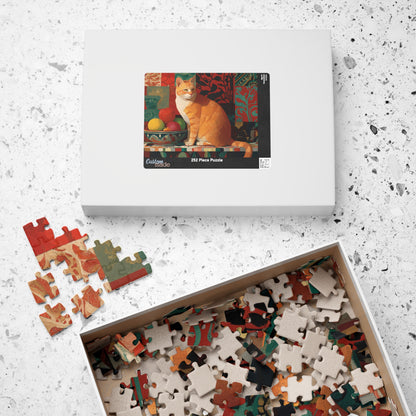 The Cat and the Fruit Bowl – Still Life Art Jigsaw Puzzle, Animal Theme Colorful Fauvist Cat Puzzle Puzzle The Puzzle Chest