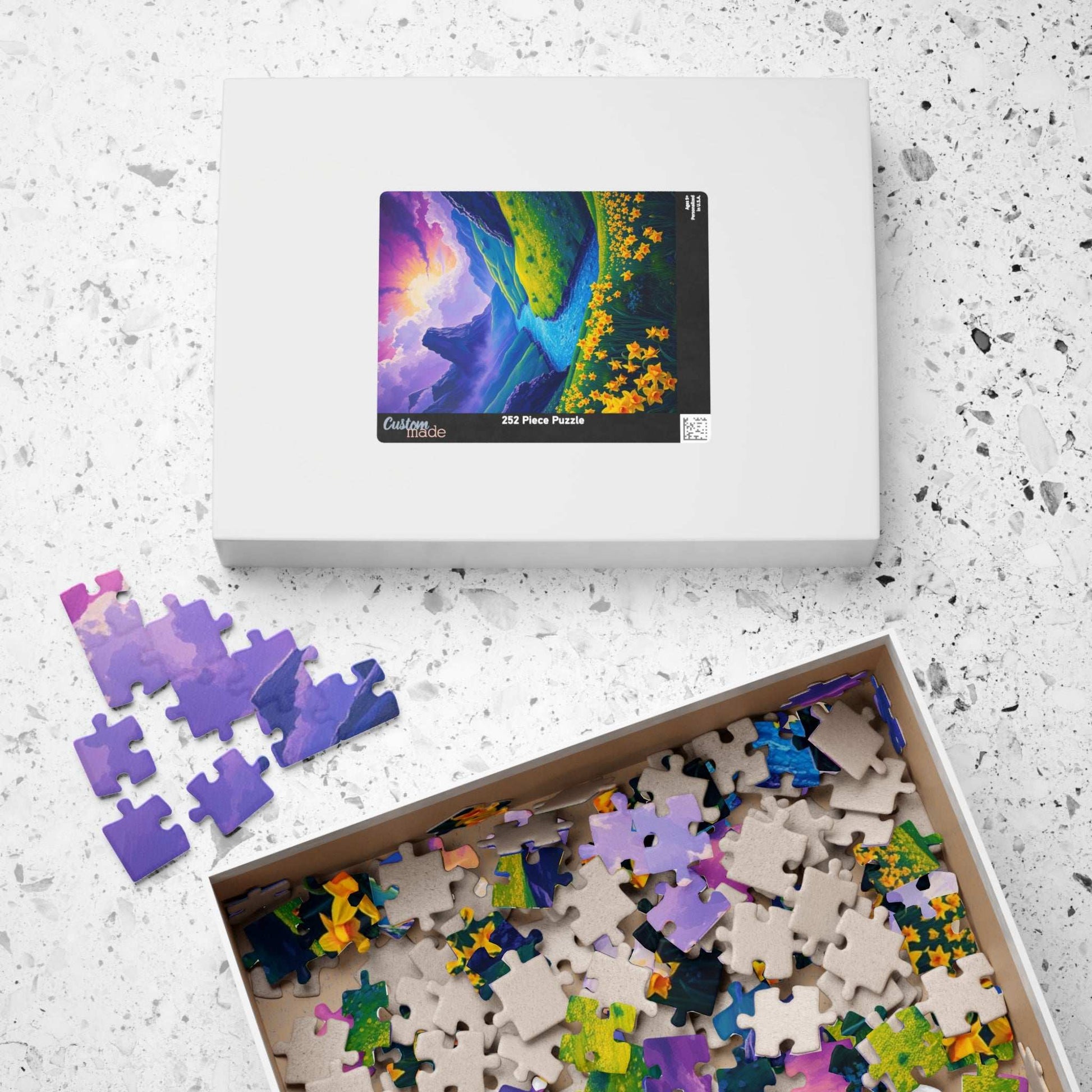 Serene Nature Daffodil Puzzle - Tranquil Flower Landscape Jigsaw Game, Perfect for Relaxation, Family Nights, Gift for Floral Art Lover Puzzle The Puzzle Chest