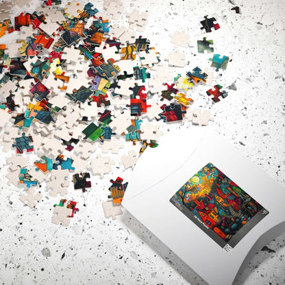 Colorful Halloween Village Jigsaw Puzzle Puzzle The Puzzle Chest