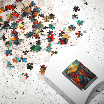 Colorful Halloween Village Jigsaw Puzzle - 110, 252, 520, 1014 Pieces, Cozy Home Decor, Fun Family Activity, Unique Gift Idea The Puzzle Chest
