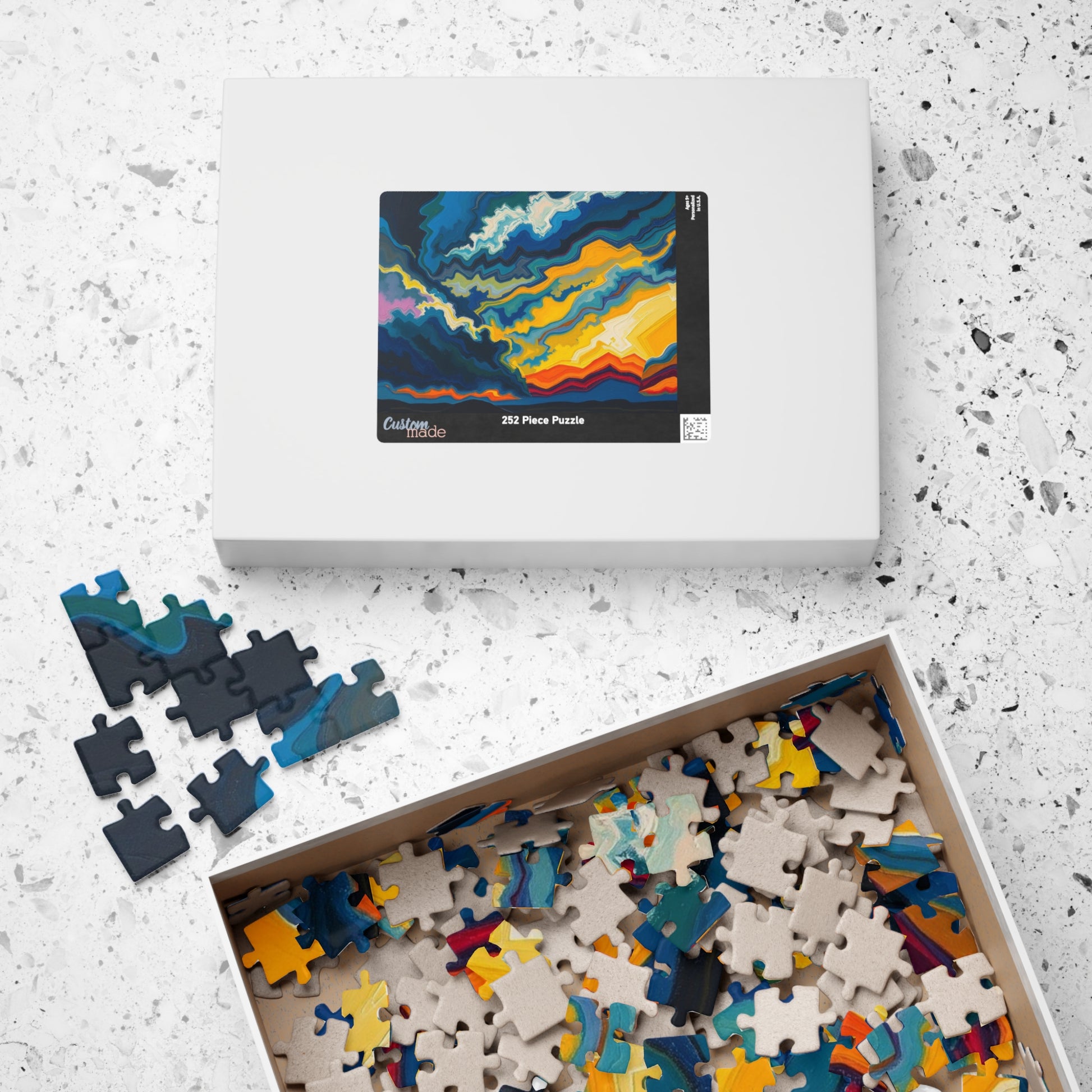 Colorful Abstract Puzzle Artwork, Unique Jigsaw Game for Family Fun, Gift for Art Lovers, Mindful Activity, Home Entertainment Puzzle The Puzzle Chest