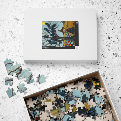 Feathered Frenzy Jigsaw Puzzle - Scarecrow and Crows, Halloween Fun Family or Solo Activity, Fall Holiday Birthday Gift for Puzzle Lover