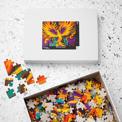 Abstract Phoenix Rising Jigsaw Puzzle (110-1014 Piece), Firebird Engulfed in Vibrant Flames, Puzzle Lover Unique Gift, Fun Brain Teaser Puzzle The Puzzle Chest