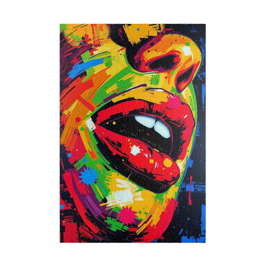 Abstract Woman Face Puzzle, Vivid Bold Colorful Jigsaw Game for Adults, Brain Teaser, Gift for Art Enthusiasts and Puzzle Lovers 1014 pcs (Vertical) Puzzle The Puzzle Chest