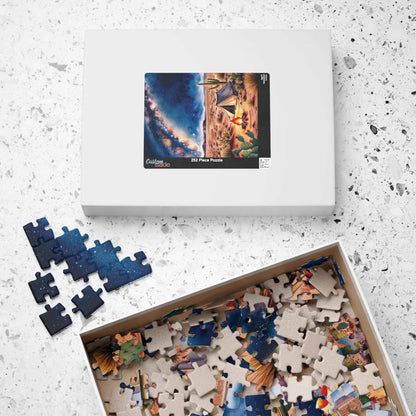 Vast Desert Landscape Jigsaw Puzzle, Milky Way Campfire, and Tent Under the Stars, Peaceful Desert Night Scene Game for Adult Puzzle Lover Puzzle The Puzzle Chest