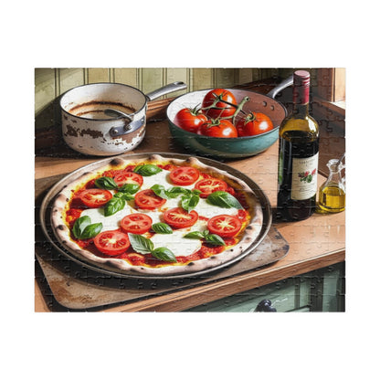 Foodie Culinary Jigsaw, Pizza Lover Activity, Olive Oil and Wine Puzzle, Kitchen Decor Game, Food Themed Game Night Fun Family Activity 252 pcs (Horizontal) Puzzle The Puzzle Chest