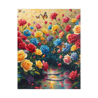 Rose Butterfly Garden Puzzle, Nature-Themed Jigsaw Game, Flower Art Decor, Family Game Night, Birthday Gift for Friends 252 pcs (Vertical) Puzzle The Puzzle Chest
