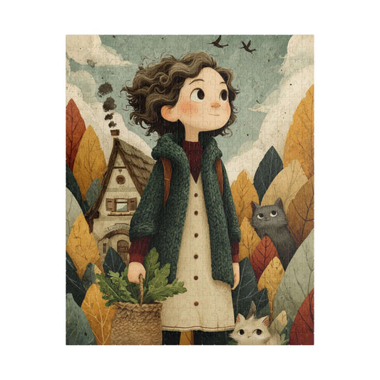 Cozy Cottage Autumn Jigsaw Puzzle – Kitten Puzzle for Adults, Whimsical Fairytale Fall Puzzle Puzzle The Puzzle Chest