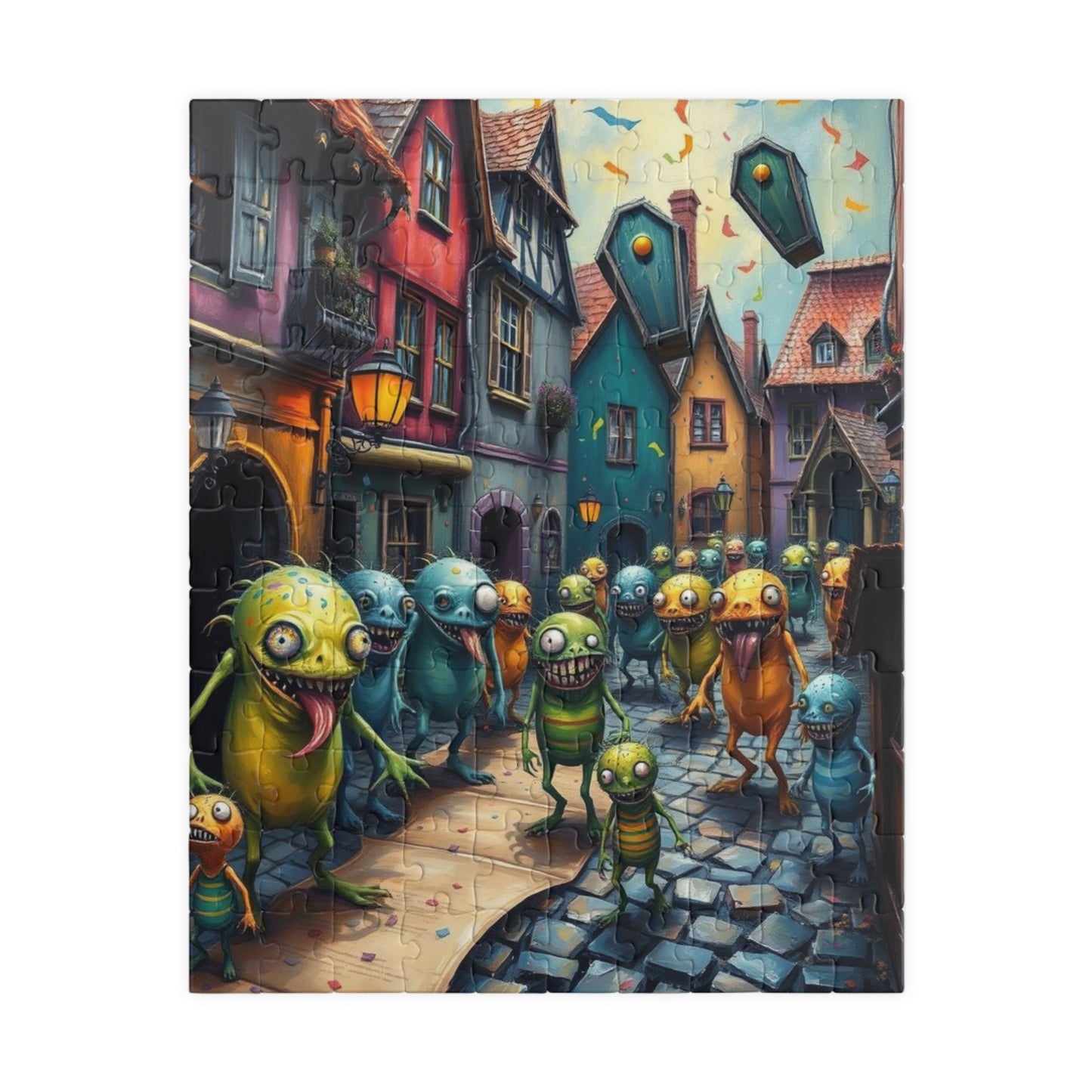 Midnight Parade Monster Puzzle, 110, 252, 520-piece Jigsaw for Fun Home Activity, Unique Gift for Adults, Family Game Night, Halloween