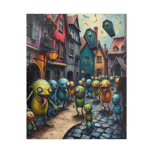 Midnight Parade Monster Puzzle, 110, 252, 520-piece Jigsaw for Fun Home Activity, Unique Gift for Adults, Family Game Night, Halloween