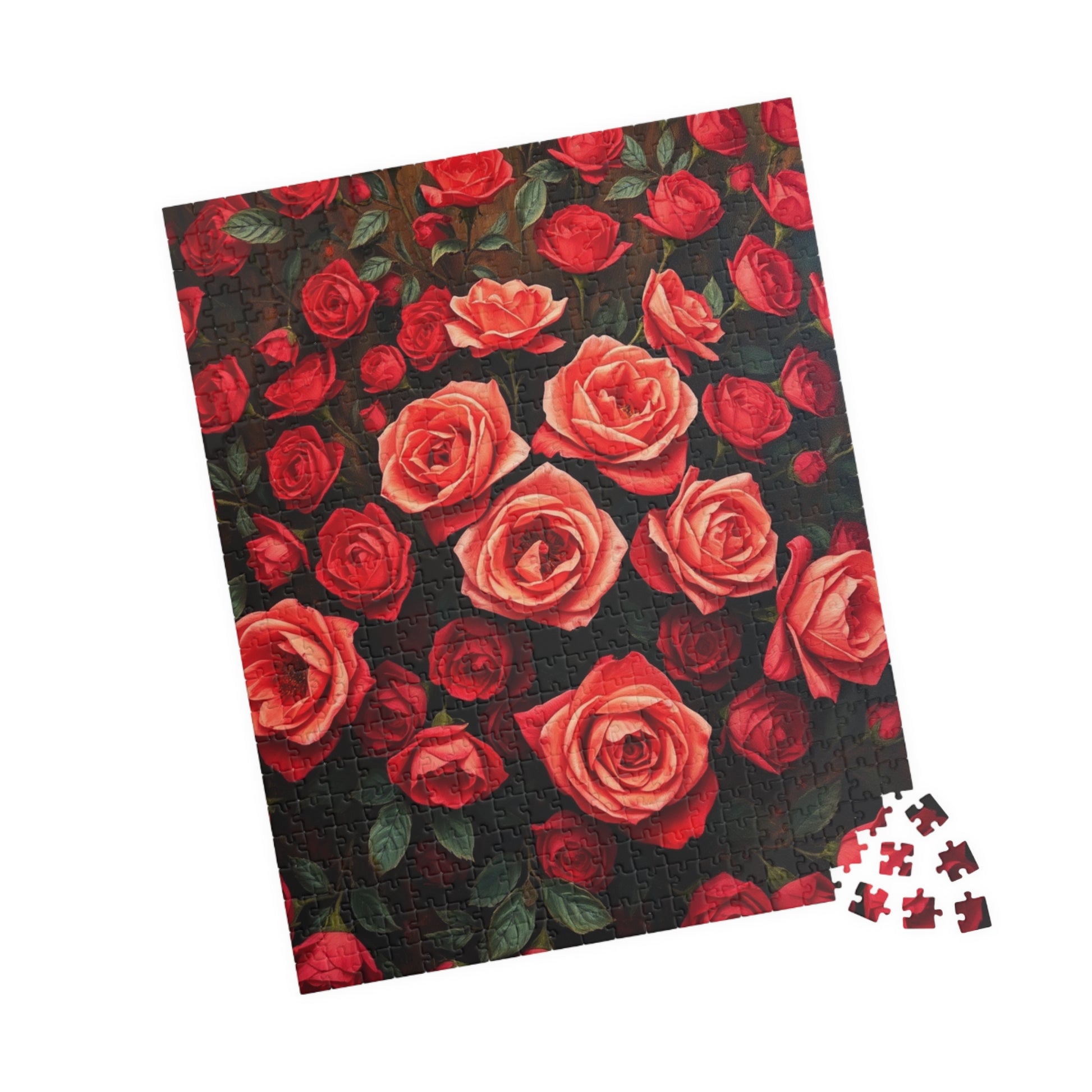 Elegant Rose Puzzle, Red Flowers Jigsaw Game for Adults, Relaxing Hobby, Gift for Garden Lovers, Puzzle Fans and Art Enthusiast, Family Fun Puzzle The Puzzle Chest
