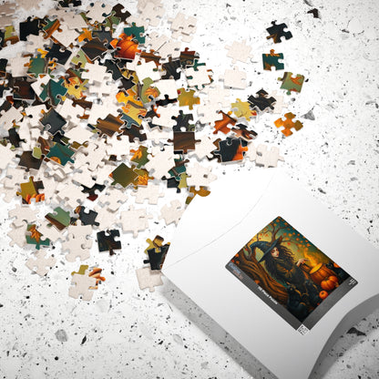 Catspell Cauldron Night Witchy Jigsaw Puzzle, Halloween Scene Perfect for Family Fun, Cozy Nights, Fall Celebrations, Gift for Puzzle Lover