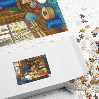 Crafting Mouse Sewing Room Puzzle | Animal Jigsaw Puzzle 110/252/520/1014-Piece Puzzle The Puzzle Chest