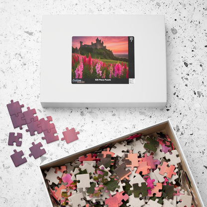 Landscape Jigsaw Puzzle - Snapdragon Meadow, 110-1014 Piece, Pink Sunset Castle Field, Relaxing Challenging Puzzle for Puzzle Lover, Gift Puzzle The Puzzle Chest