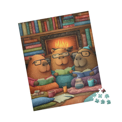 Capybaras Cozy Library Puzzle - Cartoon Animal Jigsaw Game 520 pcs (Vertical) Puzzle The Puzzle Chest