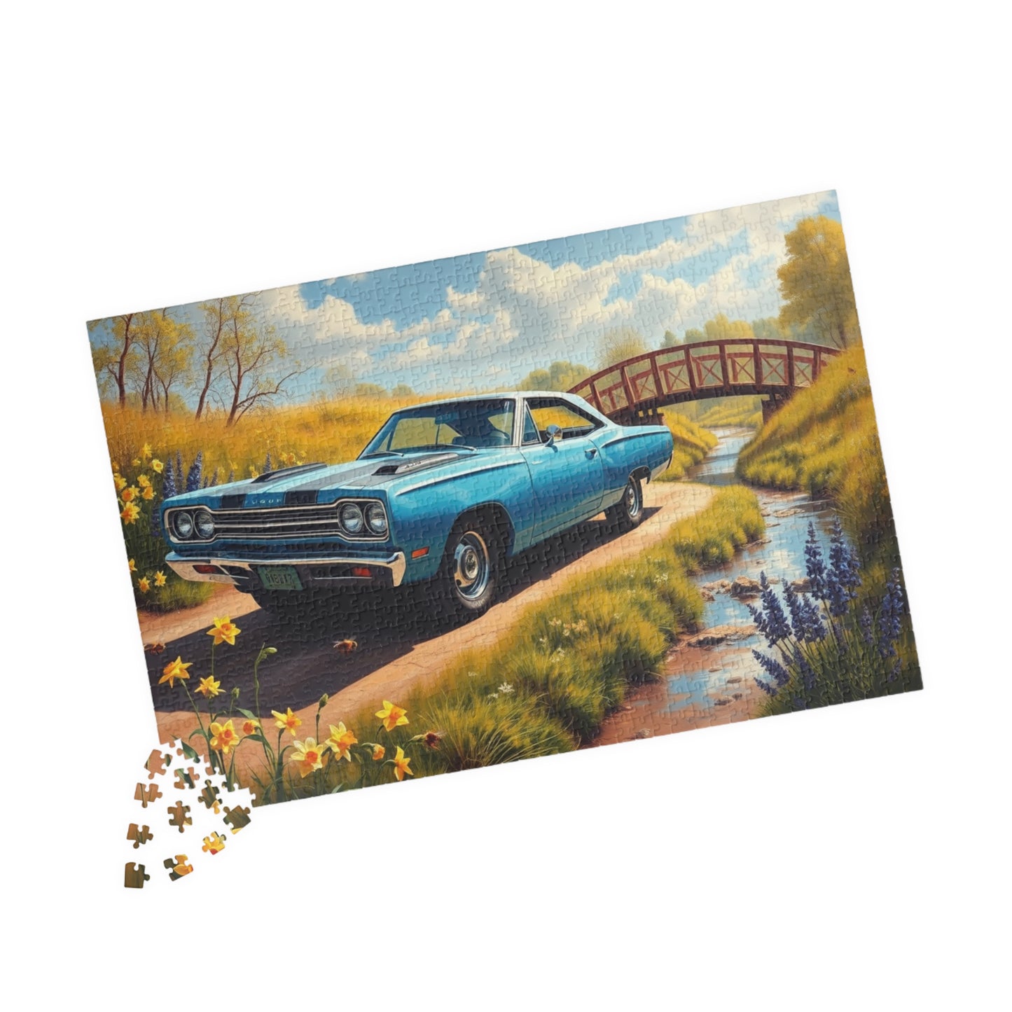 Vintage Car Jigsaw Puzzle - Nostalgic Artwork 1969 Road Runner Puzzle The Puzzle Chest