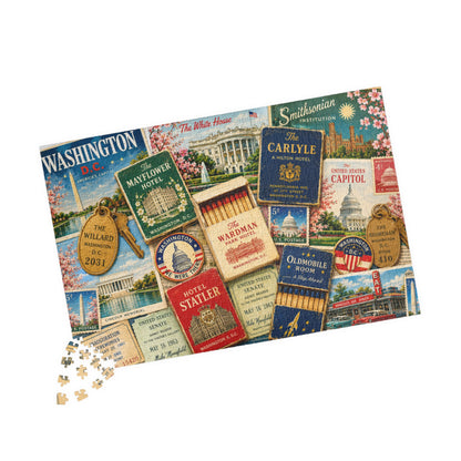 Washington DC Matchbook Puzzle | American History Memorabilia Jigsaw | Capital Landmark Patriotic Travel Nostalgia 1014 pcs (Horizontal) Puzzle The Puzzle Chest