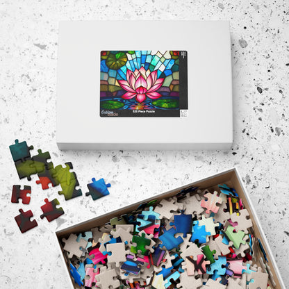 Lotus Jigsaw Puzzle, Sacred Pink Flower in Bloom, Faith-Based Nature Themed Game, Relaxation Activity, Unique Gift for Puzzle Lover