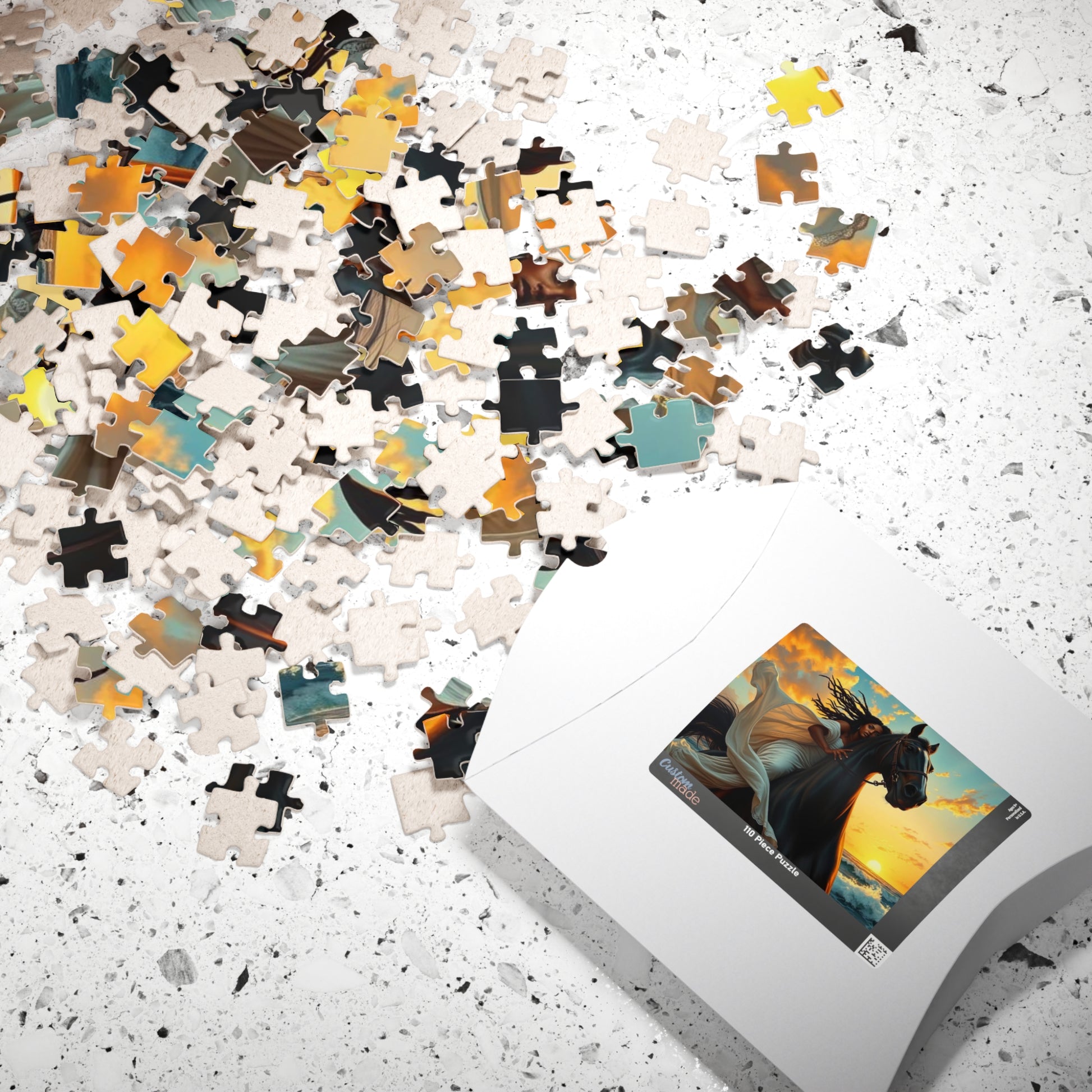 Majestic Horse Puzzle, Equestrian Black Art Jigsaw Puzzle Horse Lover Gift for Friend, Home Entertainment Creative Activity Family Bonding Puzzle The Puzzle Chest