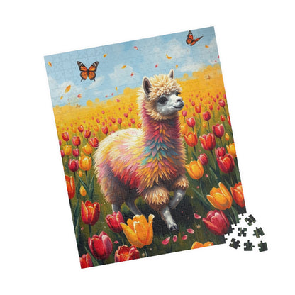 Colorful Llama Jigsaw Puzzle, Flower Nature Theme Adult Game, Fun Family Activity, Ideal Animal Lover Gift, Home Entertainment Mindful Hobby Puzzle The Puzzle Chest
