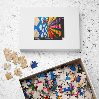 Mosaic Vibrant Flower Fields Puzzle | Tulip Landscape | 110, 252, 520, 1014-Piece Fun for Families, Gift for Puzzles Lovers, Home Decor, Puzzle The Puzzle Chest