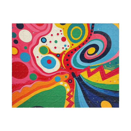 Vibrant Abstract Puzzle, Colorful Jigsaw Puzzle for Family Fun, Art Puzzle for Adults, Gift for Puzzle Lovers, Home Entertainment, Mindful 252 pcs (Horizontal) Puzzle The Puzzle Chest