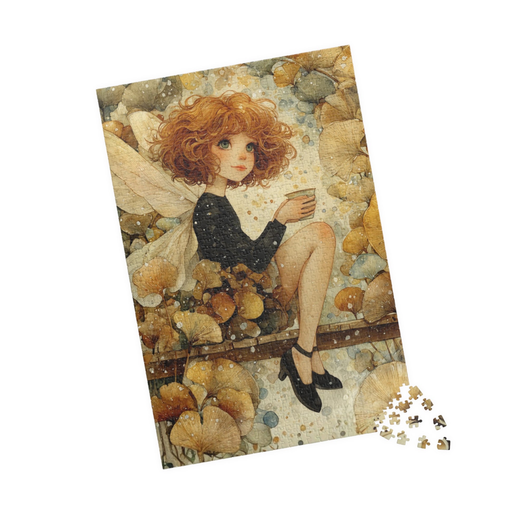 Misty Forest Fairy Jigsaw Puzzle - Enchanted Autumn Fairy Watercolor Woodland Bridge Fantasy Art 1014 pcs (Vertical) Puzzle The Puzzle Chest