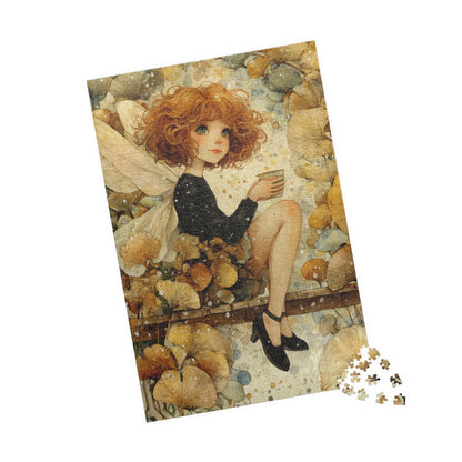 Misty Forest Fairy Jigsaw Puzzle - Enchanted Autumn Fairy Watercolor Woodland Bridge Fantasy Art 1014 pcs (Vertical) Puzzle The Puzzle Chest