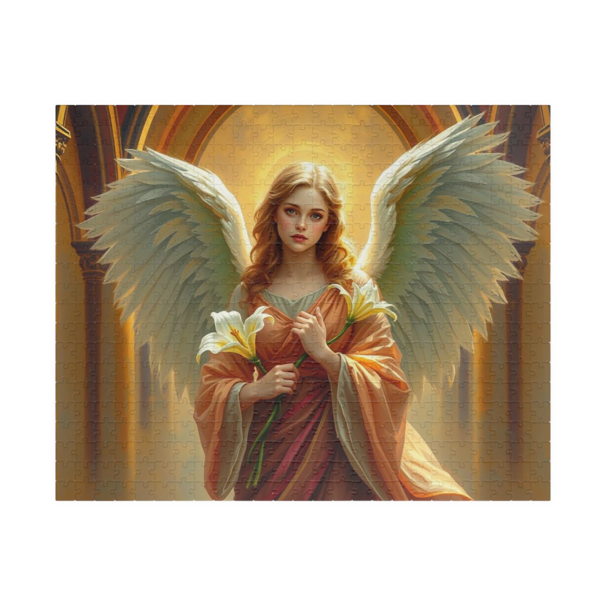 Golden Benediction Jigsaw Puzzle, Angel Puzzle, Religious Puzzle, Catholic Puzzle Gift for Puzzle Lover, Great for Indoor Home Entertainment 520 pcs (Horizontal) Puzzle The Puzzle Chest